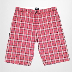 Vintage Stussy Shorts Mens 32 (actual 34) Red Blue Plaid Y2K Skater Streetwear